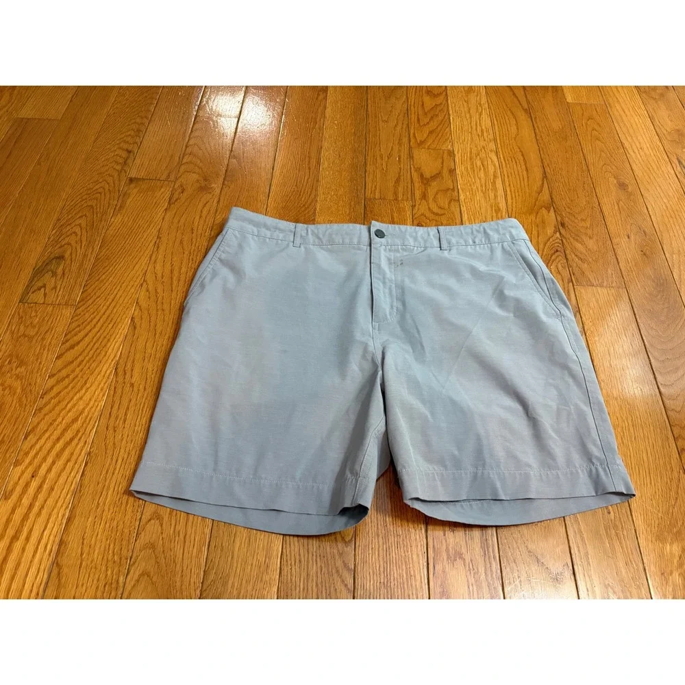 Faherty All Day Shorts Mens 38 Light Blue Grey Performance Quick Dry 7